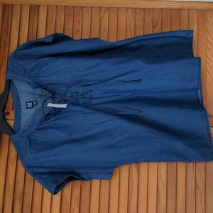 *NEW* GAP Short Sleve Lace-Up Denim Shirt